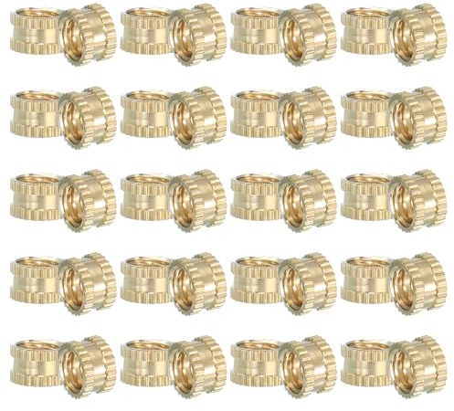 PATIKIL M10 Threaded Inserts, 12 Pcs Female Metric Brass Knurled Nuts Heat Set Insert for Plastic 3D Printing Components (M10x15x12mm)