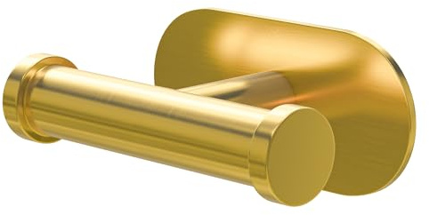 Amig - Selbstklebender Handtuchhaken Mod. Ea-5 - Handtuchhaken Klebebefestigung ohne Schrauben - 100 x 65 x 45 mm - Edelstahl - Matt Gold