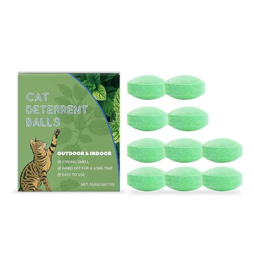 Cat Repellent Balls Natural Peppermint Oil Cat&Dog Deterrent Outdoor and Indoor for Garden – Long-Lasting Natural Cat Deterrent, Pet Safe for Outdoor & Home