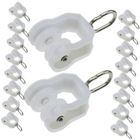 Cabilock 40 Piezas Rodamientos para Cortinas de Techo Rodillos de Plástico para Rieles Movimiento Silencioso y Fácil Instalación Soporte para Cortinas Pesadas y Divisores de