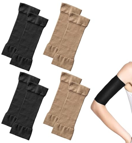 4 par underarmsärmar, elastiska armärmar, solskyddsarmärmar, sportarmärmar, armformande ärmar.