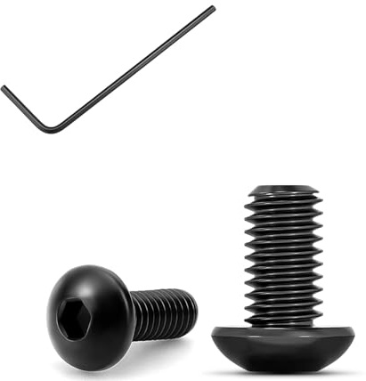 100 Stück M3×4 Linsenkopfschrauben mit Innensechskant, Rundkopfschrauben ISO 7380, Flachkopfschrauben, Schwarz, aus Kohlenstoffstahl mit Vollgewinde inkl. 1 Innensechskantschlüssel (M3x4, 100)