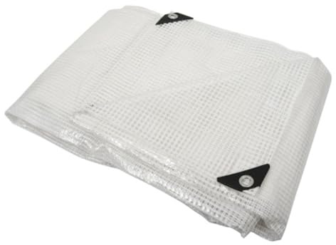 HOME It® Abdeckplane wasserdicht 6x4m – Gewebeplane 180g/m² – Tarp – Abdeckplane mit Ösen – UV-beständige wasserdichte Plane klar