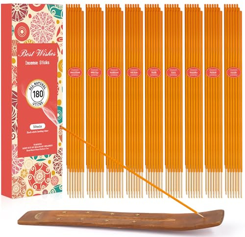 Incense Sticks Multipack Gift Set | 180 Sticks With Incense Holder | 9 Fragrance, Sandalwood,White Sage,Lavender,Vanill,Patchouli, Incense for Home Indoors Outdoor Garden Yoga