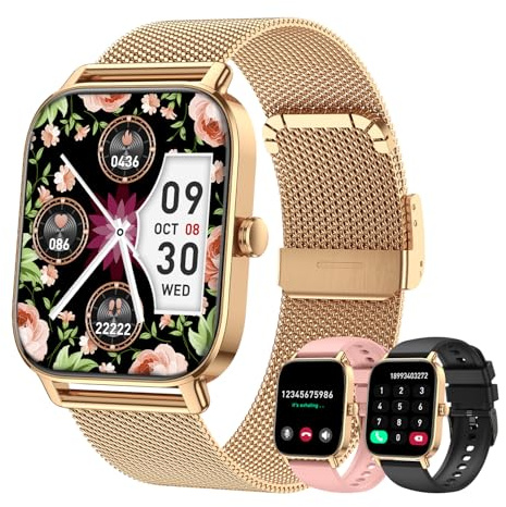 Smartwatch Donna 1.85 Orologio Smartwatch Fitness Tracker: Impermeabile IP68 Digitale Smart Watch Uomo con Chiamate Bluetooth Contapassi 120+ Modalità Sonno Fisiologia Femminile per Android iOS