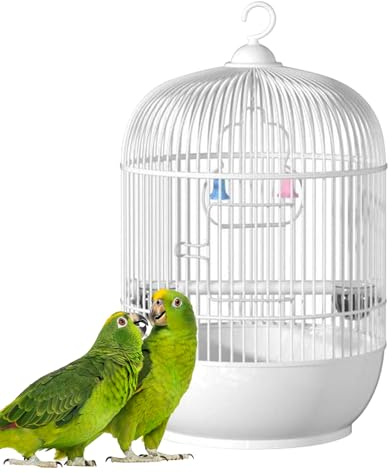 Jaula de pájaros - Hierro 23x23x37cm | Jaula de Periquito | Carrera de Viajes Caja | Caage de Mascotas Duradero para Aves Viajes pequeños Loros Canarios Perra de parrotlets Transporte y Uso doméstico