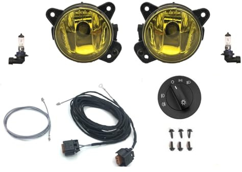 HZ-DESIGN Nebelscheinwerfer Nachrüstung Gelb Set Kit Komplettset kompatibel mit T5 Bus 04/2003 - 10/2009