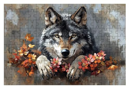 Puzzle 1500 Teile Wolf, Retro Puzzle 1500 Teile Erwachsene, Puzzel für Die Ganze Familie, Klassische Puzzles Geschicklichkeitsspiel, Holzpuzzle für Geschenke für Frauen, Männer, Deko Wohnzimmer -2421
