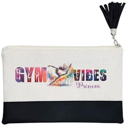 Pochette de Maquillage maniques Taperso Noire avec Motif Gym Vibes Personnalisable