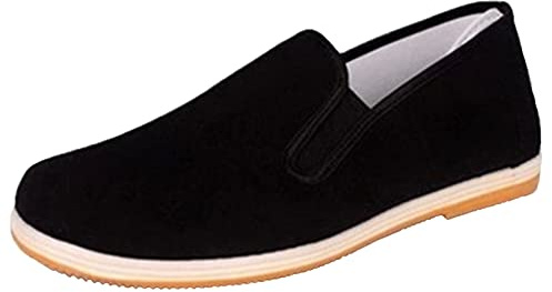 DADAWEN Kung-Fu Martial Arts Tai-Chi Shoes with Soft Cushion Layers Sew by Hand, 9.5 UK, Black (B)