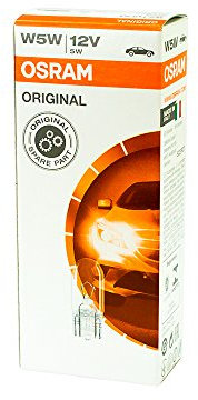 10x OSRAM GLÜHBIRNEN 12V 5W W2.1x9.5d RÜCKLICHT KENNZEICHEN STANDLICHT BLINKER