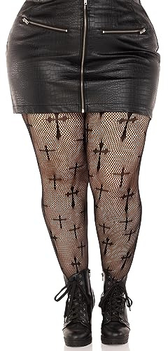 Leg Avenue womens Dark Alternative Fishnet Tights Costume Hosiery, Worship Me, One Size US