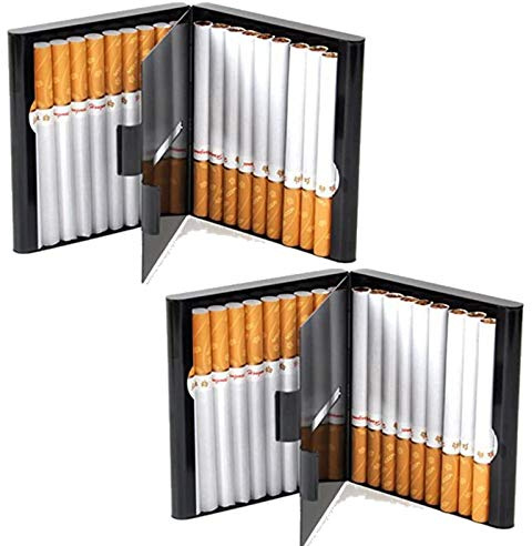Zigarettenetui Lagerung für 20 Zigaretten Halter Zigarettenschachtel zigarettenhülle zigarettendose Double Sided Flip Open Pocket-Zigarettenetui Storage Container Geschenke (2 Stuck)