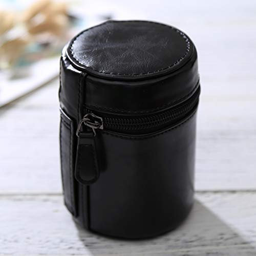 ZZjingli Accessories Kleine Objektivtasche mit Reißverschluss PU-Leder-Beutel-Kasten for DSLR-Kamera-Objektiv, Größe: 11x8x8cm (schwarz) (Kaffee) (Brown) (Farbe : Black)