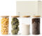 KIVY Set Bocaux en Verre Hermétique [4 x 1200 ml] - Bocaux verre avec Couvercles en Bambou Durable - Bocal en verre avec Couvercle - Bocaux Conservation Verre - Bocal verre - Bocal pates