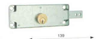 Serratura MG 601002 per porte basculanti SINISTRA con cilindro tondo e catenaccio in acciaio zincato