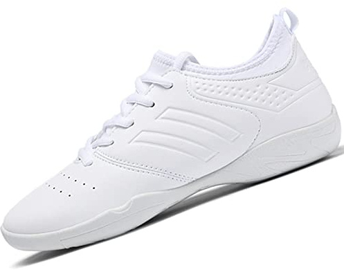 DADAWEN Cheer Shoes for Youth Girls Women White Cheerleading Dancing Shoes Athletic Training Tennis Walking Breathable Competition Cheer Sneakers White US Size 4.5/EU Size 35