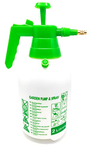 Acan Bouteille pulvérisateur, sulfatation, 2 L, pompe à pression/vaporisation avec pulvérisateur, buse en laiton réglable, jardinage, arrosage de fleurs et plantes, nettoyage