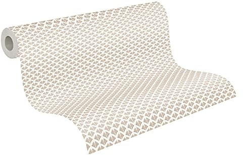 A.S. Création Trendwall Papier peint non tissé Motif géométrique Blanc métallisé 10,05 x 0,53 m Fabriqué en Allemagne 379581 37958-1