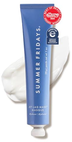 Summer Fridays Jet Lag Mask Mini - Hydrating Face Moisturizer + Mask - Enriched with Hyaluronic Acid, Niacinamide, Glycerin + Antioxidants Helps Nourish Skin for a Renewed + Radiant Complexion (1 Oz)
