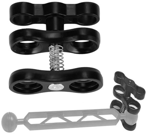 Kugelkopf Blitzschuh Adapter, Standard-Kugelklemmenhalterung, Kugelklemmenhalterung, 360 ° drehbarer Clip-Adapter, Halterung, Aluminiumlegierung, Unterwasser-Clip-Adapter