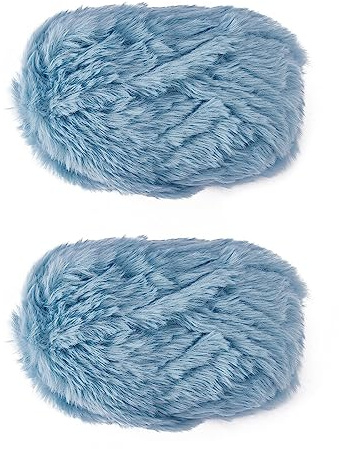 BEEFLYING 2 Bände Plüschgarn Plüsch-Häkelgarn Häkelgarn Zum Stricken von Schals, Mänteln, Handschuhen, Mützen, Kleidung, Strickprojekten (Himmelblau)