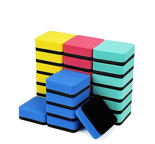 24 Stück Magnetischer Whiteboard Schwamm 5x5x2cm - Löscher und Reiniger für Klassenzimmer, Büro und Zuhause