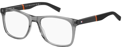 Tommy Hilfiger Brille mit Sehstärke für Herren optional mit Sonnenbrillentönung oder Blaulichtfilter, Rechteckig, gefertigt aus Acetat (inklusive Brillenetui)