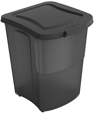 Rotho Archie Tierfutterbehälter Deckel, lebensmittelechter Kunststoff (PP) BPA-frei, schwarz transparent, 38l, (41 x 37 x 50 cm)