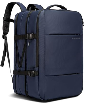 FANDARE Reseryggsäck laptop ryggsäck handbagage ryggsäck herr skolryggsäck med USB-laddningsport konvertibel duffle bag dam arbete skolväskor resor dagsryggsäck för 17 tums bärbar dator, blå, L,