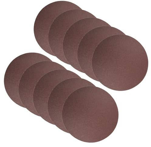 CoCud Discos de Lija de Gancho y Bucle 8 200mm Papel de Lija de 120 Granos de Óxido de Aluminio con Felpa - (Uso: para Madera Metal Paneles de Yeso) 10 Piezas