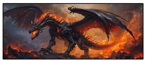 Diamond Painting Feuer Drache, Diamond Painting Groß xxl 160 X 55cm, DIY Diamant Painting Bilder, 5D Diamond Painting Erwachsene, Daiments Painting Diamond-Painting Crafts, Haus Wand Dekoration -266FC