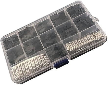 Veemoon 1set Pitch Connector Kit Jumper Wire Pin Terminal Connectors Breadboard Components Organized Storage Box for