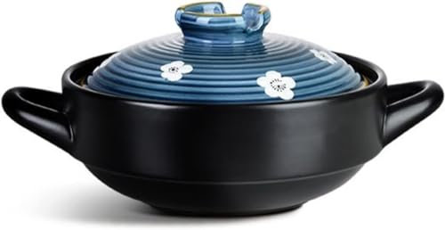 Casserole Dish Clay Pot for Cooking with Lid, Premium Ceramic Bakeware with Cover, Non-Stick Ceramic Cooking Pot, Stockpot for Stew, Soup, Steam, Scratch Resistant, Microwave-2.5L