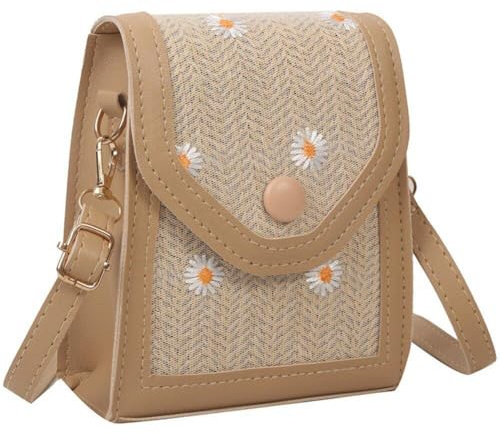 Kleine Gänseblümchen-strohtasche, Sommer-Strandtasche, Damen-umhängetasche, Strohkorb, Umhängetasche, Handgewebte Umhängetasche Für Den Urlaub