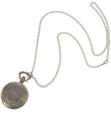 DEARMAMY Taschenuhr Vintage Metall Uhr Für Damen Herren Dekorative Antike Mechanische Retro Stil Uhr Für Erwachsene Geburtstag Hochzeit Geschenk