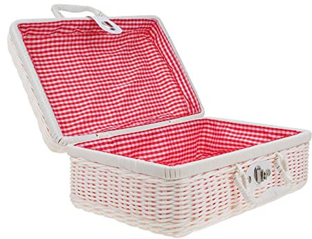 KITANDOVE Rattan Koffer Klein Handgewebter Koffer Rattan Imitation Gewebte Aufbewahrungsbox Robust Und Langlebig