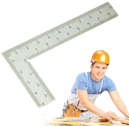 Équerre de menuiserie | Outil d'encadrement carré en L en acier inoxydable – Équerre d'encadrement, outil de mesure double face, design en cuir, équerre d'encadrement pour charpentiers, ingénieurs