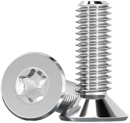 M3 M4 M5 M6 M8 M10 Flachkopfschraube 316 Edelstahl Senkkopf Torx-Schraube, 10 Stück, M6x10