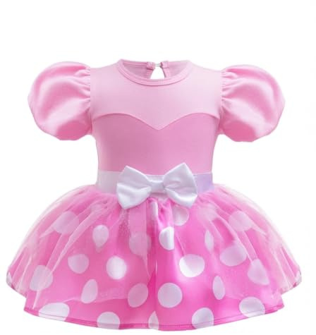 Lito Angels Baby Girls Fancy Dress Costume Infant Bodysuit Romper with Bow Headband Age 0 Months - 24 Months, Pink/Red