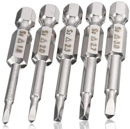 HaoTrade 5 Stück Magnetische Dreieck Schraubendreher Bit, Präzisions-Bit | 1/4 Sechskantschaft Dreikant Schraubenzieher Bits, 50mm Länge, S2 Stahl, für Elektronik-, Handy- & Spielzeug-Reparaturen
