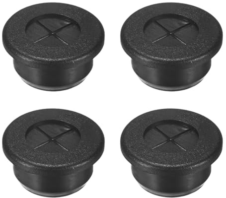 M METERXITY 4-Pack Rubber Grommets for Wiring 20mm Desk Grommet Double-Sided Flexible Cable Cord Grommet Desk Hole Cover for Cables/Wires Through Protection Cable Grommet [Black]