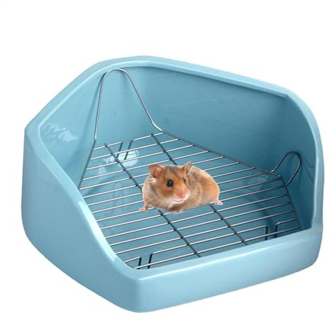 Uoqpty Hasentoilette | Haustier-Hasentoilette für kleine Tiere, Eckpfanne, für den Innenbereich, Abnehmbarer Draht, Toilette, Töpfchentrainer für Hasen, Chinchilla
