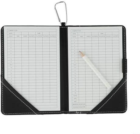 Porte-cartes de score de golf FACULX en cuir, étanche avec clip pour stylo, support de carte de score de golf pour golfeurs, arbitres
