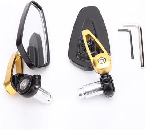 Motorradspiegel Für Y&amaha Für MT-07 FZ-07 Universal 7/8  22mm Lenker Motorrad Lenkerendenspiegel Motorradspiegel Rückspiegel Rückseitenspiegel(Gold)