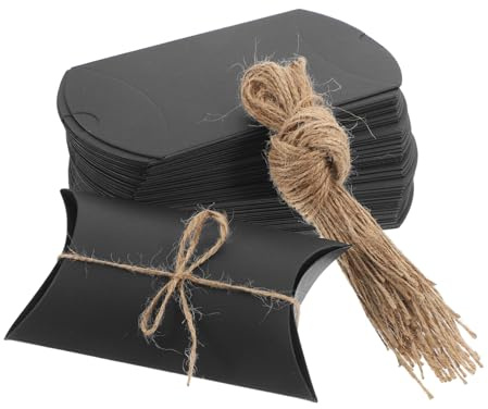 JUMPLAWN 50stücke Kleine Kissenschachteln Aus Kraftpapier Für Süßigkeiten Pralinen Hochzeitsgeschenke Kleine Leckerli-boxen Im Vintage-stil Für Desserts Und Leckereien