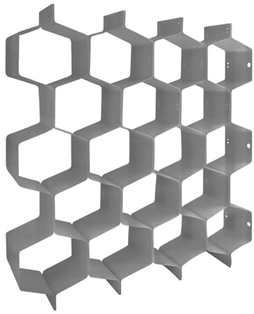 FuninCrea 8 separatori a nido d'ape, divisori regolabili per cassetti, fai da te, organizer in plastica per calze, cravatte, biancheria intima, cosmetici (grigio)