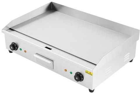 4,4 KW, piastra elettrica elettrica 50 – 300 °C, 2 pomelli separati, regolazione, griglia elettrica da tavolo, indicatori di deflessione, griglia elettrica, piedini antiscivolo
