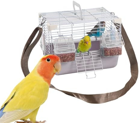 Vogeltransportbox,Transportabler Reisekäfig & Tragebox Mit Abnehmbarem Tablett | Mit Abnehmbarem Tablett Und Griff Für Vogelarztbesuche Tierbedarf