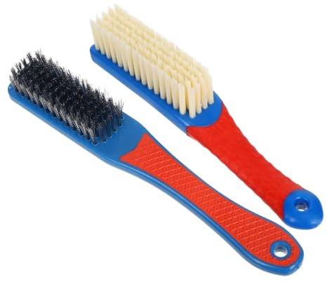 Lurrose 2pièces Brosse Métallique Avec Manche Brosse Douce Pour Nettoyage De Brosses Multi-usages De Nettoyage Portable Pour Maison